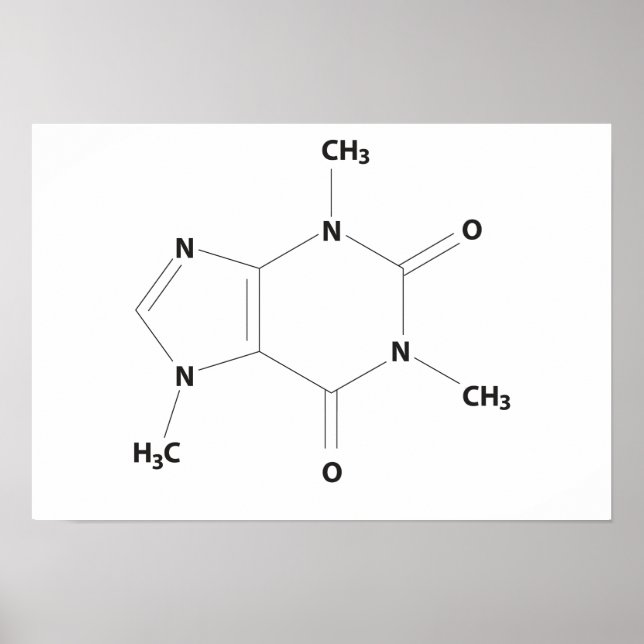 Poster Caffeine Molecule (Frente)