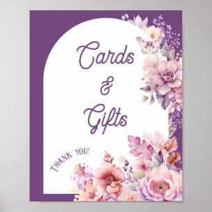 Poster Cai em cartões de amor e presentes florais bebê em