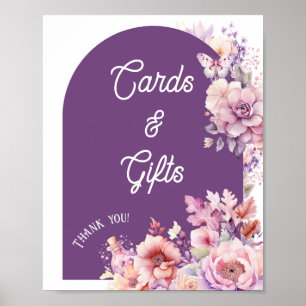Poster Cai em cartões de amor e presentes florais bebê em
