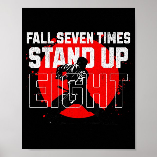 Poster Caia sete vezes levante-se oito Perseverança em (Frente)