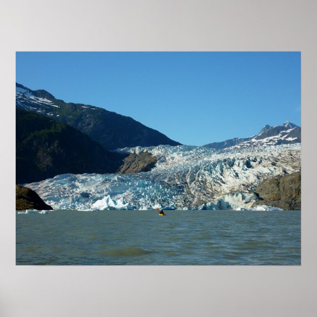 Poster Caiaque no glaciar Mendenhall (Frente)