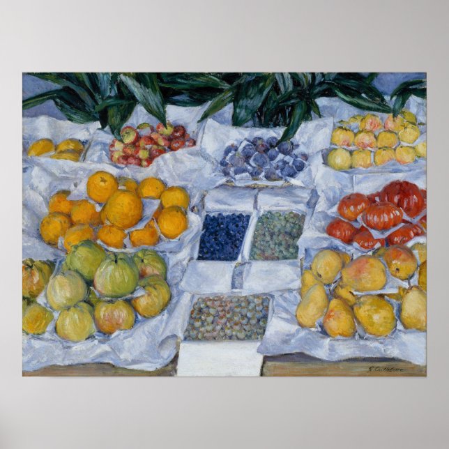 Poster Caillebotte - Frutas Expostas Em Um Suporte (Frente)