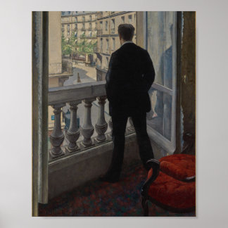 Poster Caillebotte - Jovem na Janela (1876)