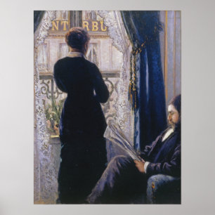 Poster Caillebotte - Mulher Interior à Janela