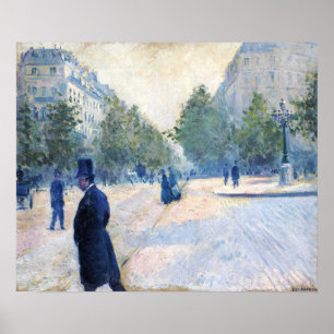 Poster Caillebotte - Praça Saint-Augustin Tempo Nebuloso