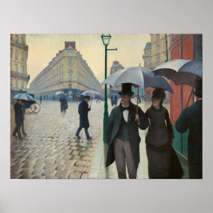Poster Caillebotte - Rua de Paris em Dia Chuvoso