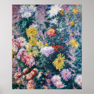 Poster Caillebotte - White and Yellow Chrysanthemums