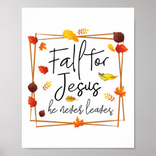 Poster Cair Por Jesus Nunca Deixou Orações Cristãs F