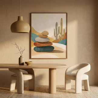 Poster Cairn Deserto Minimalista Aconchegante Para Interi