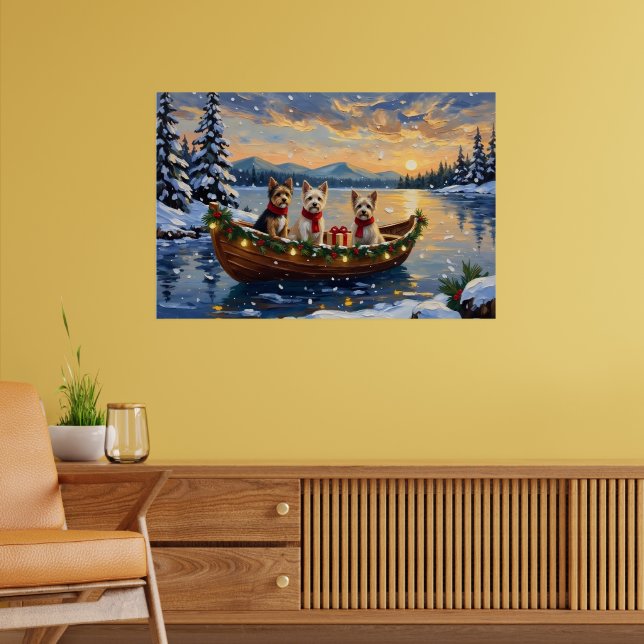Poster Cairn Terrier Christmas Boat Holiday (Sala de Estar 2)