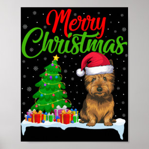 Poster Cairn Terrier Dog Árvore de Natal Luz Engraçada Xm