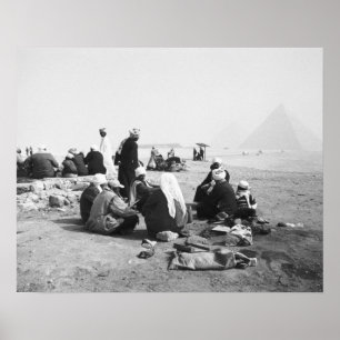Pôster Cairo Egito, Camel Jockeys Giza Pirâmides (NR) 2