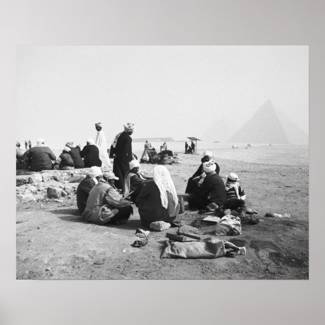 Pôster Cairo Egito, Camel Jockeys Pirâmides Giza (NR) 2 (Frente)