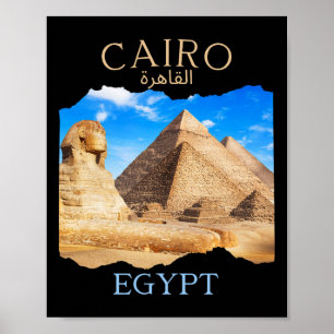 Poster Cairo Egito Pirâmides cairo' Em Árabe Egípcio Féri