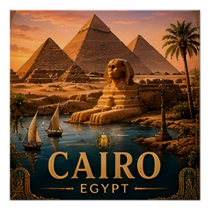 Pôster 🧲 Cairo Egito Presente de Férias Para Viajantes �
