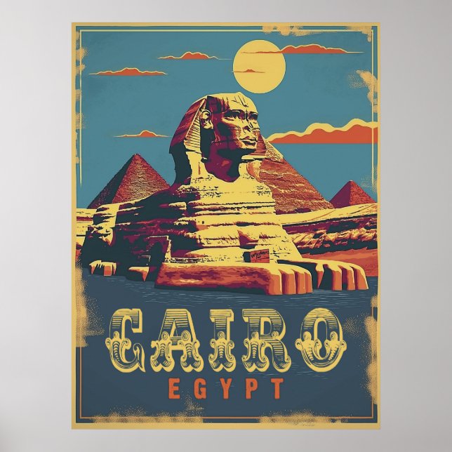 Poster Cairo: Esfinge Vintage (Frente)