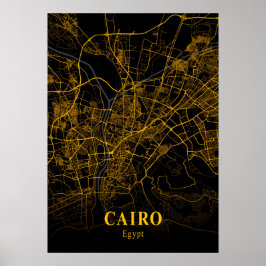 Poster Cairo - Mapa da Cidade Dourada do Egito