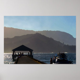 Pôster Cais da Baía de Hanalei, Kauai, Havaí