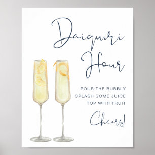 Poster CAITLIN Azul Marinho Moderno Bridal Daiquiri Hour