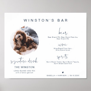 Poster CAITLIN Navy 1 Foto Bebida Personalizada Bar Placa