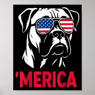 Poster Caixa de cachorro americano Bandeira americana Sun