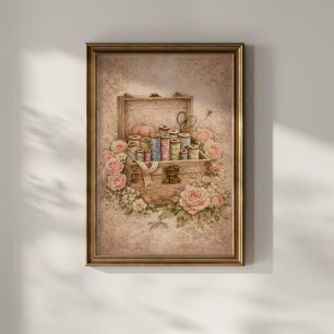 Poster Caixa de Costura Vintage
