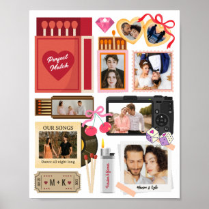 Poster Caixa de Fósforos Casal Perfeito Colagem de Fotos