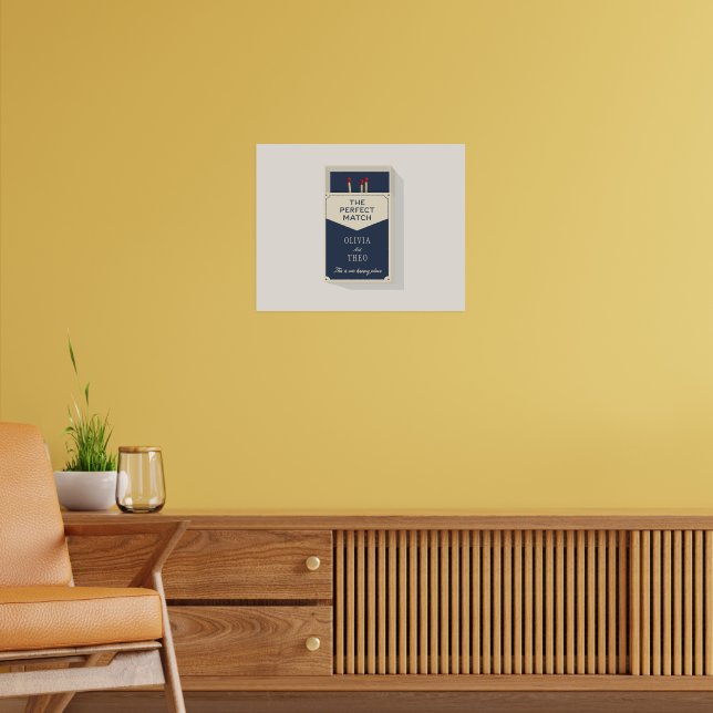 Poster Caixa de Fósforos Casal Personalizada O Par Perfei (Sala de Estar 2)