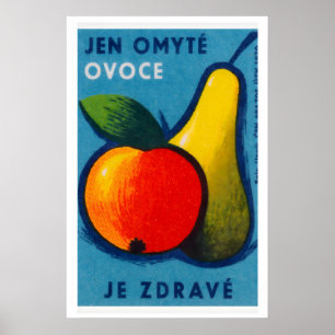 Poster Caixa de Fósforos de Frutas Impressa Arte de Pared
