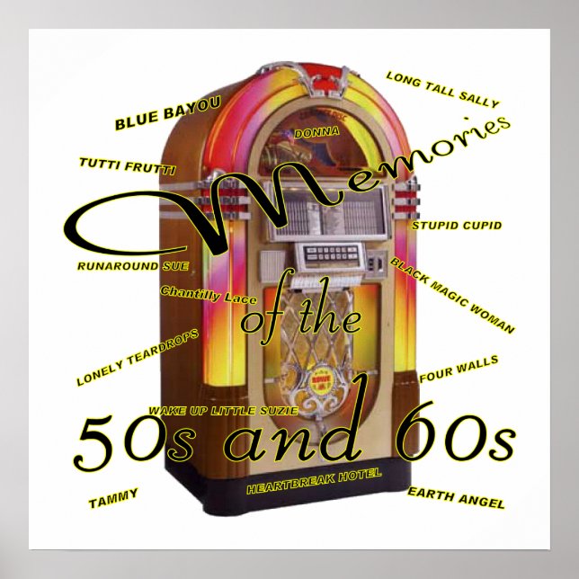 Pôster Caixa de juke de anos 50 fabulosas (Frente)