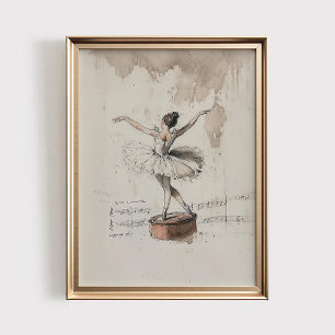 Poster Caixa de Música Bailarina Impressa, Quarto de Meni