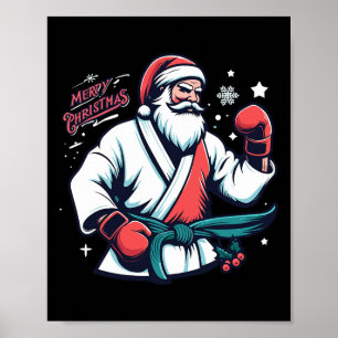 Poster Caixa de Natal do Papai Noel Luta Boxeador Amante