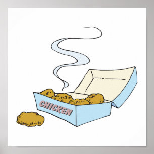 Pôster caixa de nuggets de frango