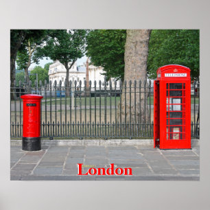 Poster Caixa de posto e cabine telefônica de Londres
