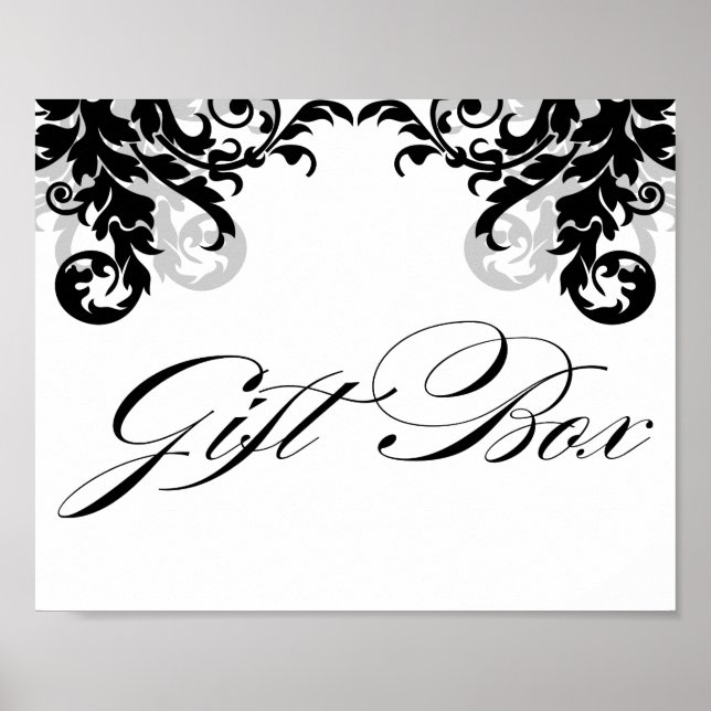Poster Caixa de Presente 8x10 Flourish Wedding Sinal para (Frente)