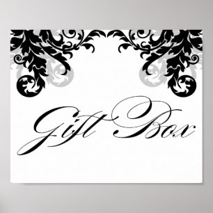 Poster Caixa de Presente 8x10 Flourish Wedding Sinal para