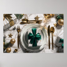 Caixa de Presente de Natal com Fita Verde em Ta Fe