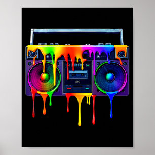 Poster Caixa de Som Pintura Caindo Comédia Música Antiga 