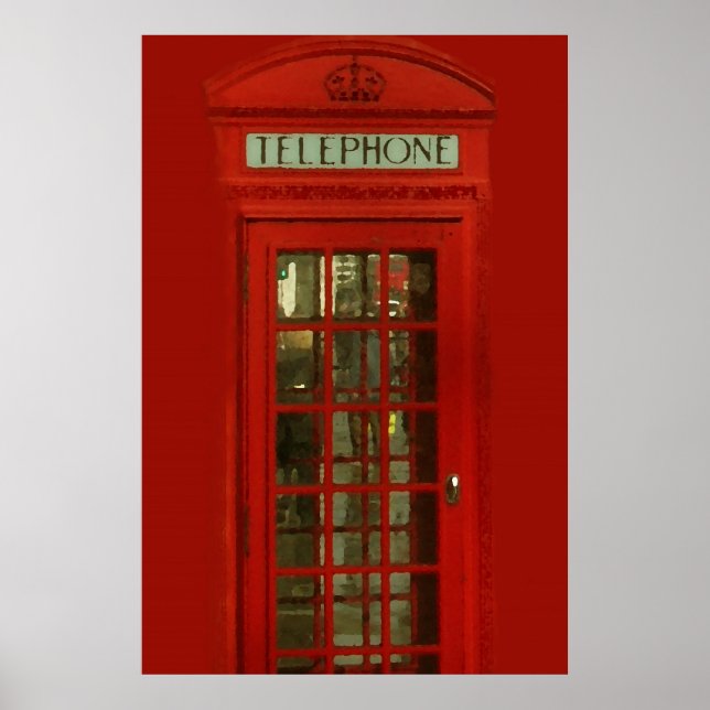Pôster Caixa de Telefone Vermelho da Cidade de Londres, p (Frente)