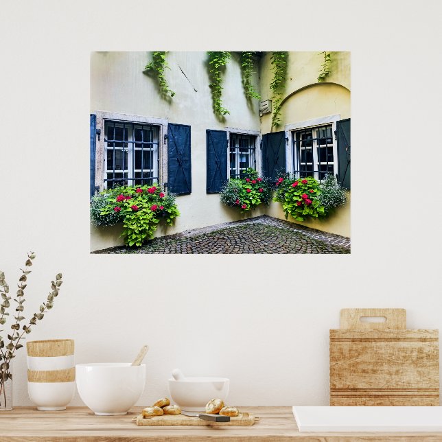 Poster Caixas de Flores de Klagenfurt (Cozinha)