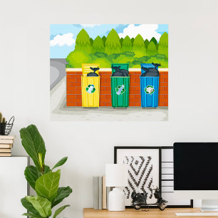 Poster Caixas de Reciclagem Separação de Resíduos Codific