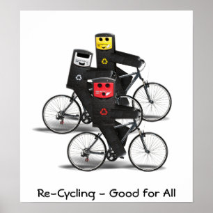 Pôster Caixas de Reciclar de Ciclismo