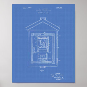 Pôster Caixas de Sinal 1924 Arte Patente - Blueprint