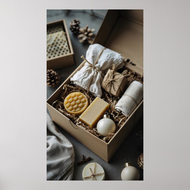 Poster caixote de presentes ecológico, sabões feitos à mã (Frente)