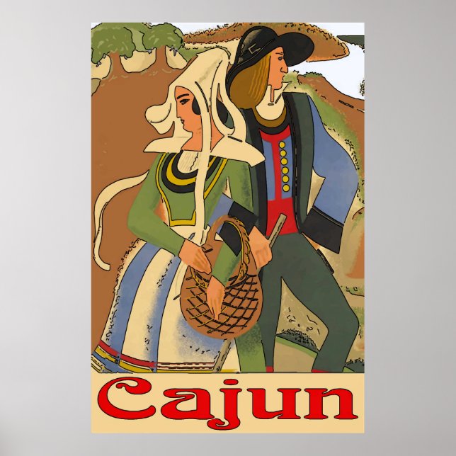 Pôster Cajun Couple with Oaks (Frente)