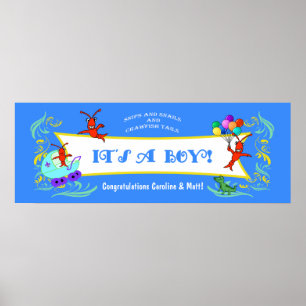 Pôster Cajun Critters Baby Boy Banner
