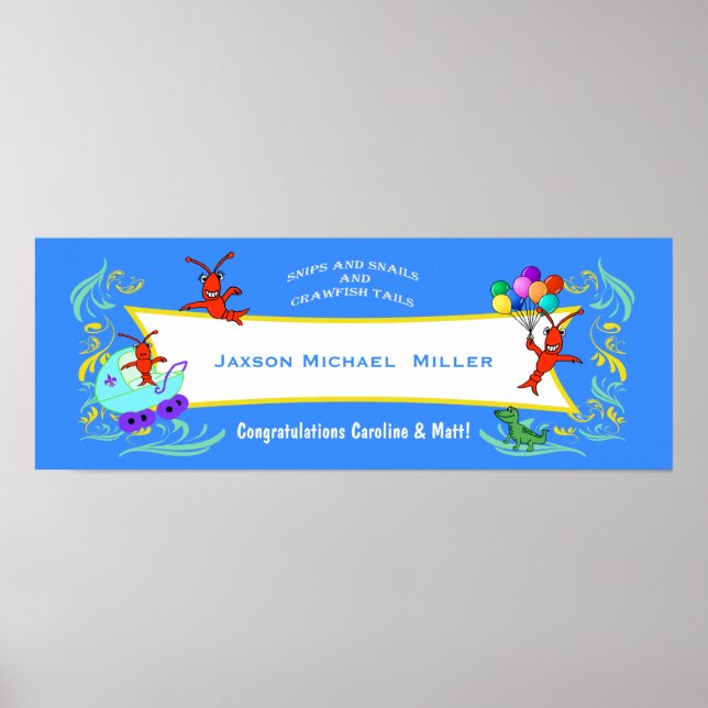 Pôster Cajun Critters Baby Boy Banner (vazio) (Frente)