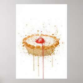Poster Cake Wall Art Print 'Cherry Bakewell'