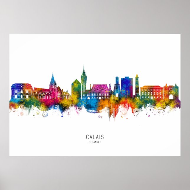 Poster Calais France Skyline (Frente)