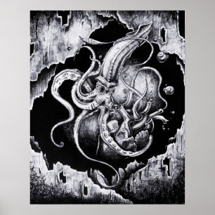 Poster Calamar Menacing